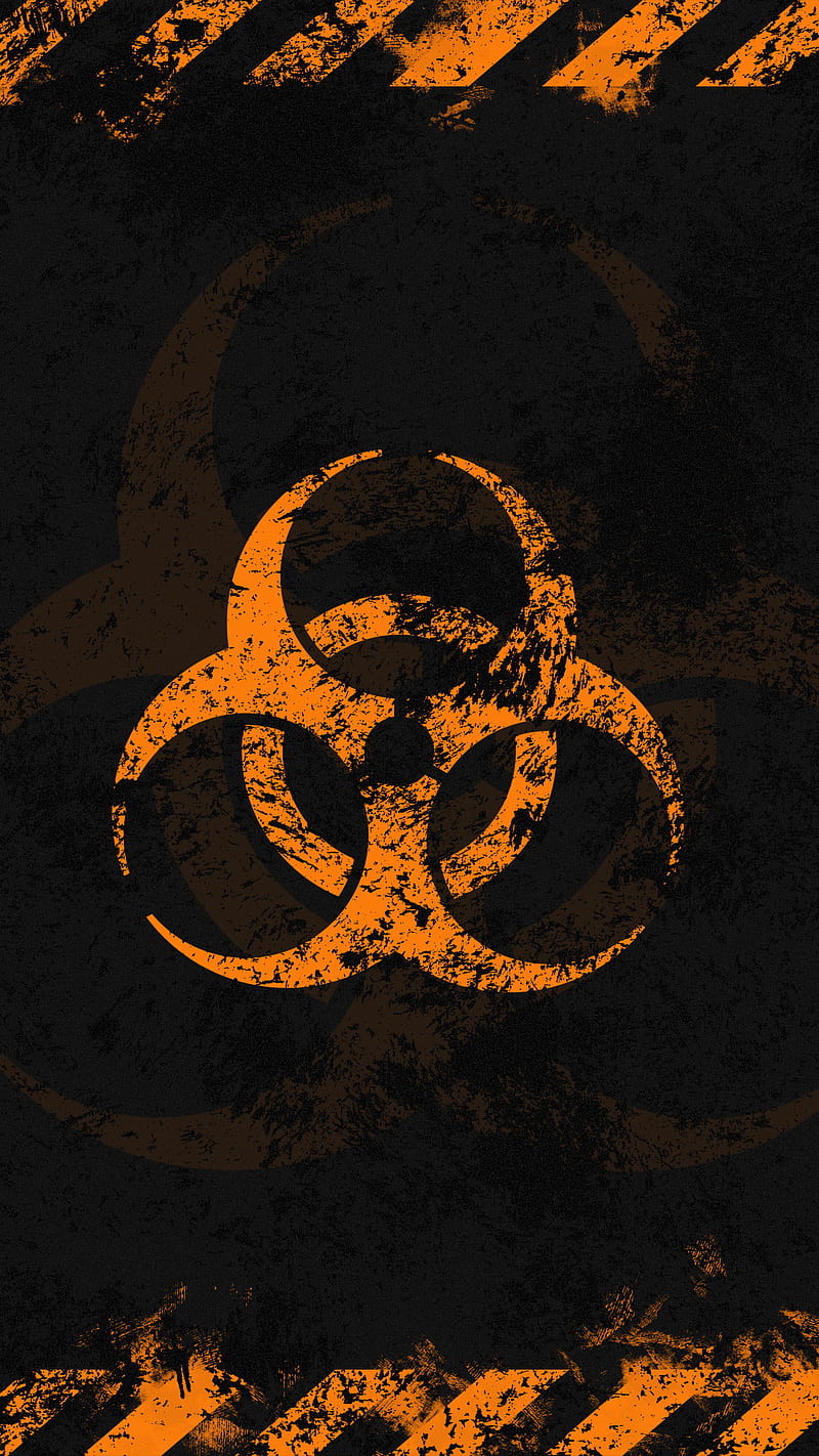 biohazard, AMAZING, dark, gloomy, grunge, grungy, orange, symbol, zombie, HD phone wallpaper