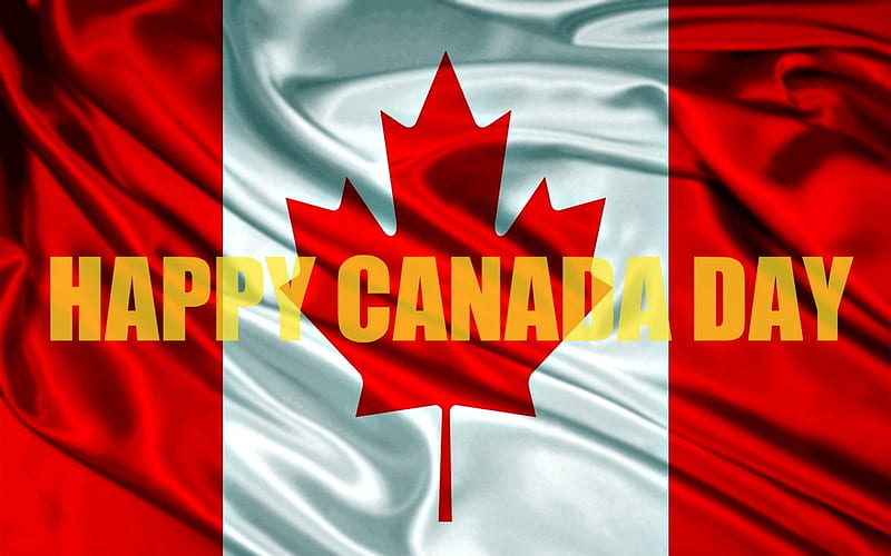 HAPPY CANADA DAY, Maple leaf, Flag, Red, Canada, HD wallpaper