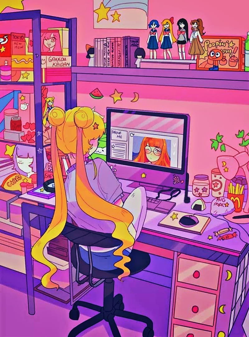 Sailor Moon, anime, room, usagi, HD phone wallpaper