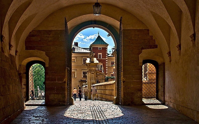 Gate in Wawel, Krakow, Poland, gate, Wawel, Poland, Krakow, royal castle, HD wallpaper