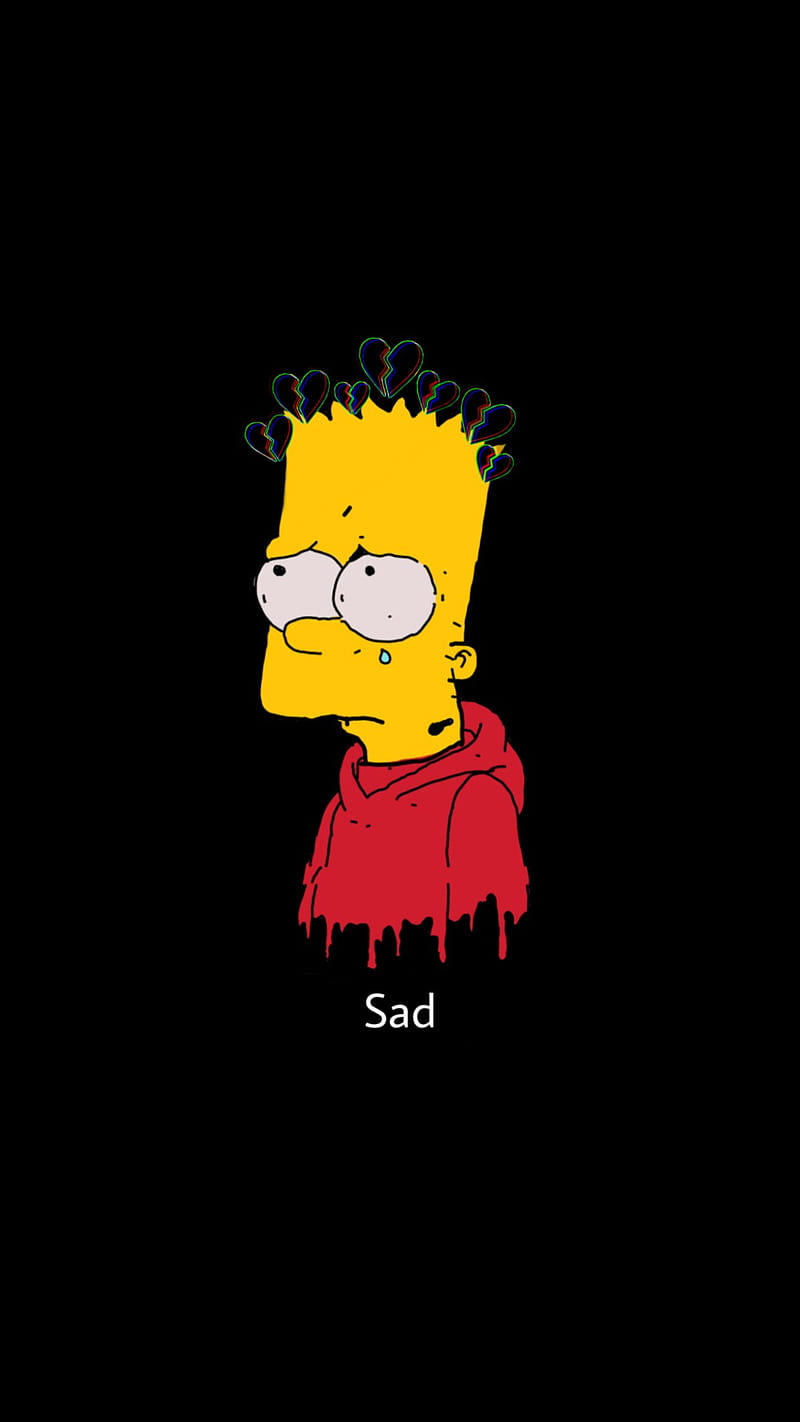 Sad Bart, bad, fire, goku, joker, naruto, Christmas, one pice, sad, song, trap, HD phone wallpaper