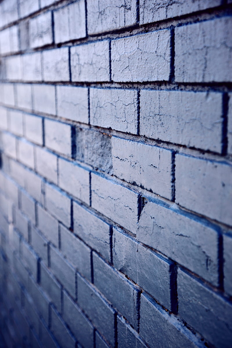 wall, bricks, blue, texture, HD phone wallpaper