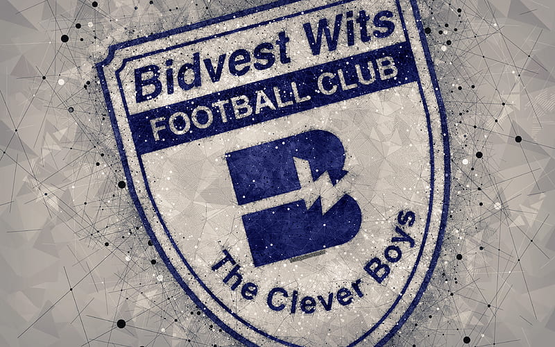 Bidvest Wits FC logo, geometric art, South African football club, gray background, Premier Soccer League, PSL, Johannesburg, South Africa, football, HD wallpaper