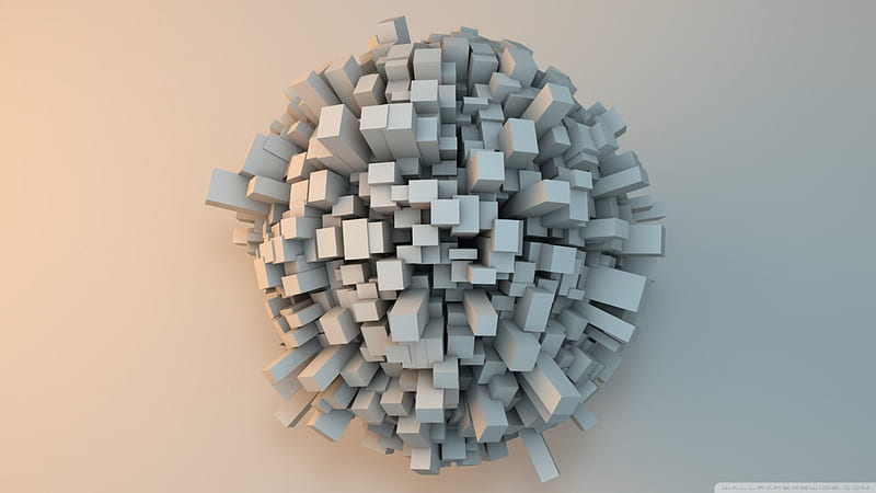 Cubic Sphere, Sphere, 3D, Cubic, Abstract, HD wallpaper