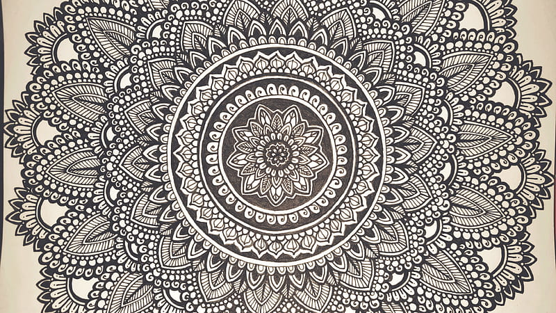 Mandala, circles, desenho, drawing, pattern, peace, repeating, zen, HD wallpaper