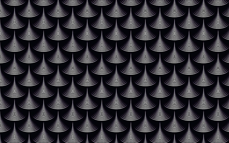 spiral texture, black background with spirals, squam texture, creative black background, HD wallpaper