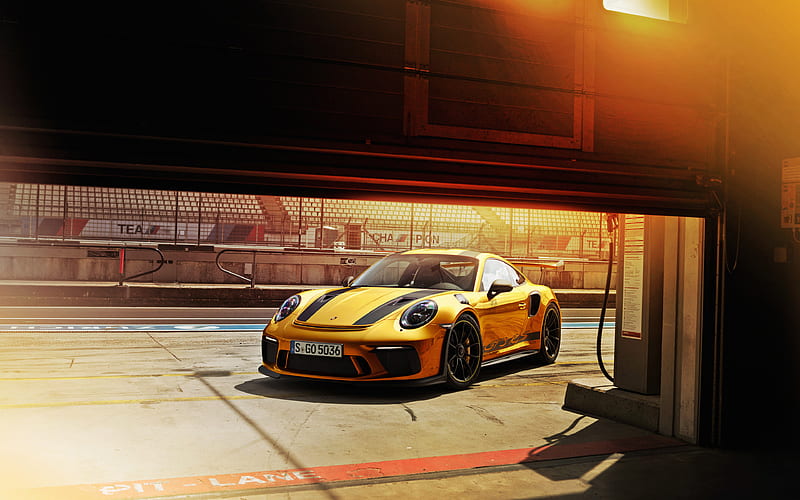 Porsche 911 GT3 RS, garage, 2018 cars, supercars, german cars, Porsche, HD wallpaper