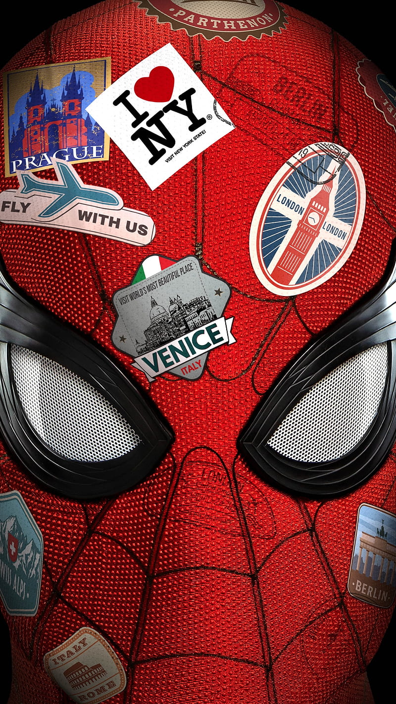 Spiderman, super hero, face, badges, avengers, HD phone wallpaper