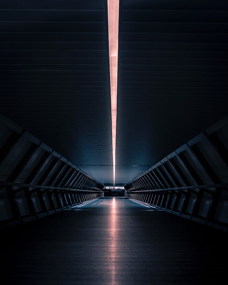 tunnel, distance, glow, backlight, HD phone wallpaper