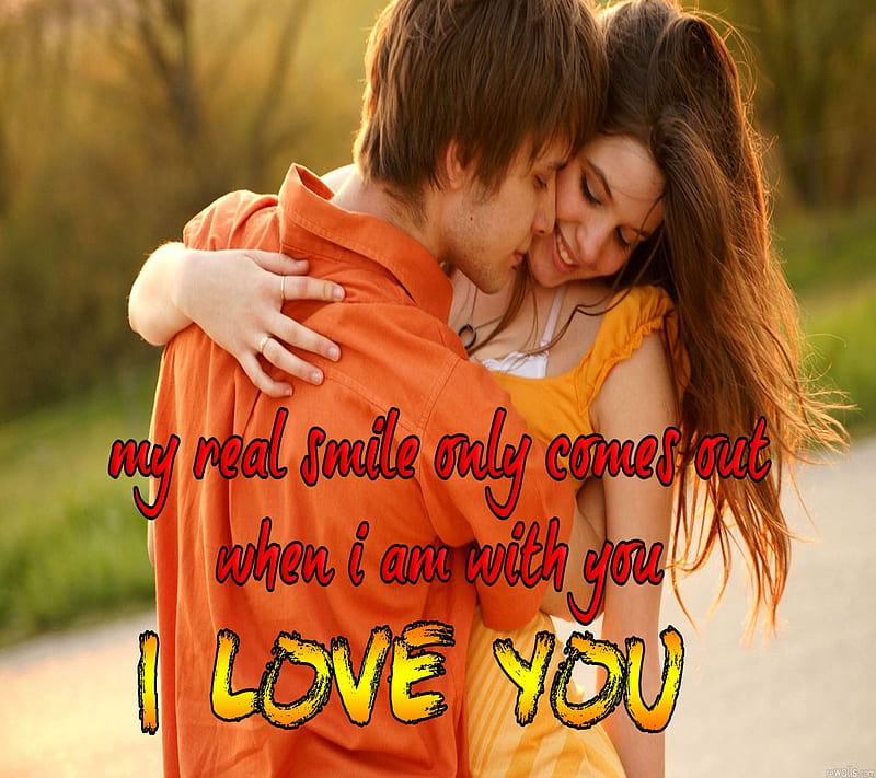 I Love You, couple, cute, hug, kissing, love u, new, together, HD wallpaper