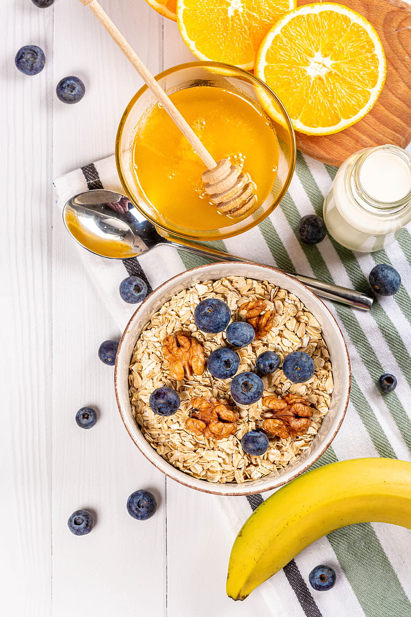 muesli, berries, honey, breakfast, bowl, HD phone wallpaper