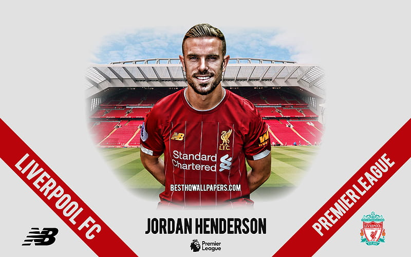 Jordan Henderson, Liverpool FC, portrait, English footballer, midfielder, 2020 Liverpool uniform, Premier League, England, Liverpool FC footballers 2020, football, Anfield, HD wallpaper