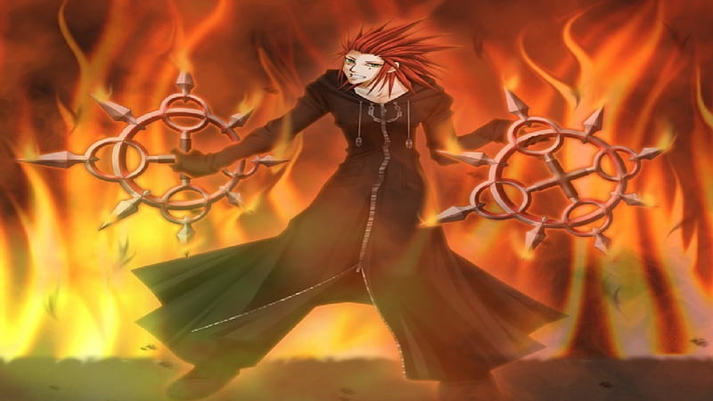 Axel (Burn baby), axel, kingdom, corazones, flames, HD wallpaper Axel (Burn baby), axel, kingdom, corazones, flames, HD wallpaper