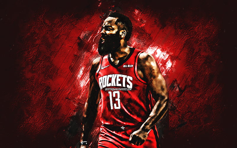 James Harden Nba Houston Rockets Red Stone Background American Basketball Player Hd Wallpaper Peakpx