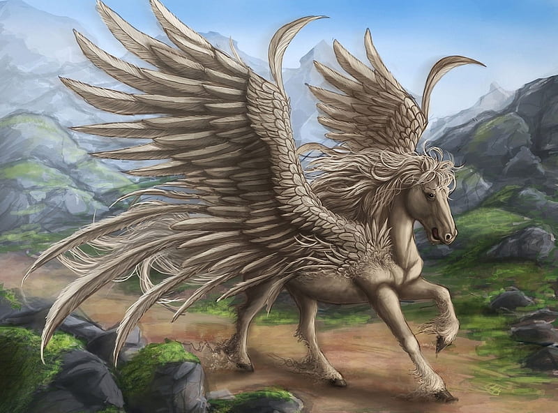 Pegasus, wings, greek, horse, mythology, HD wallpaper