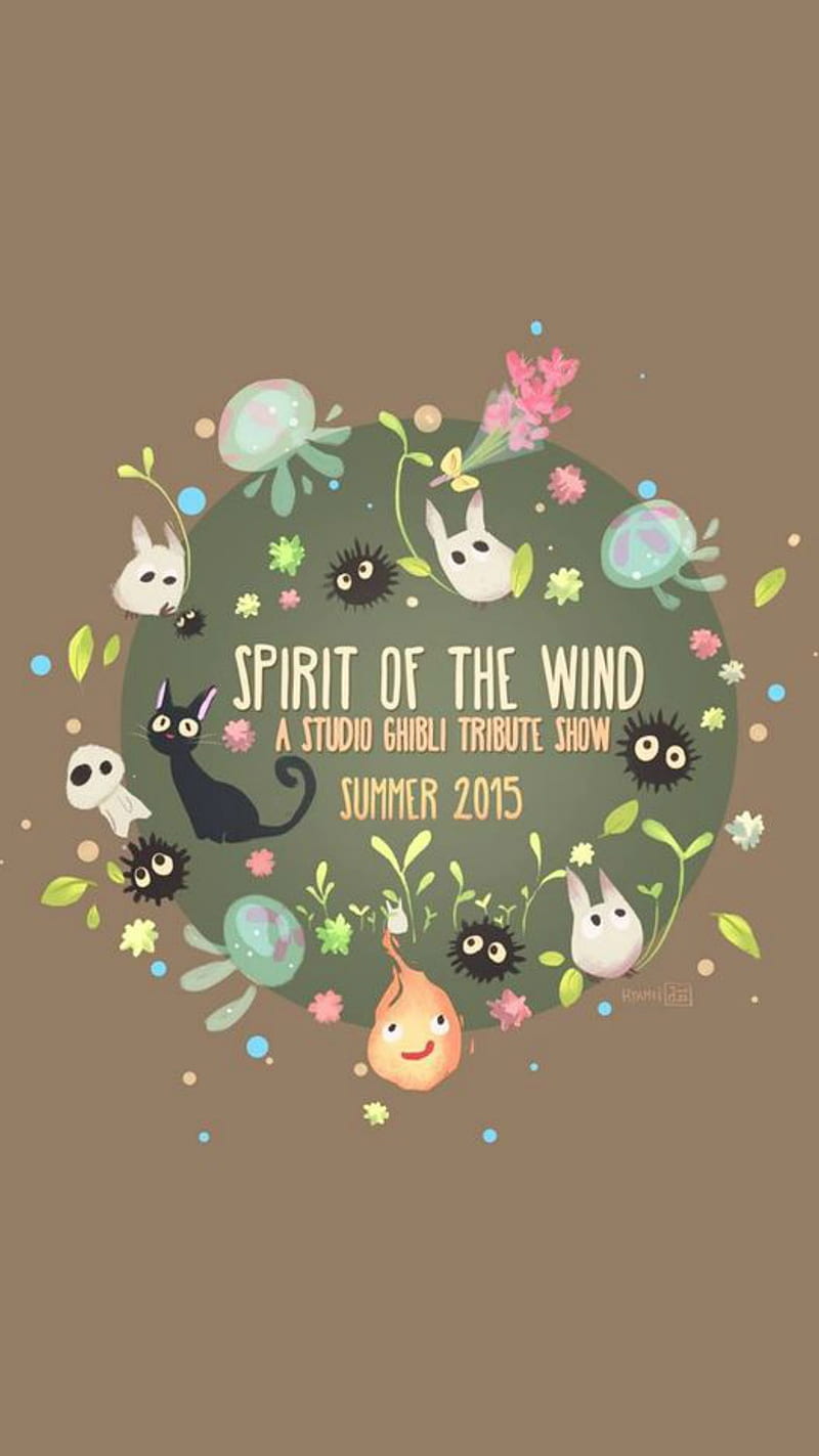 Spirit of the wind, ghibli, howl, jiji, kiki, totoro, HD phone wallpaper
